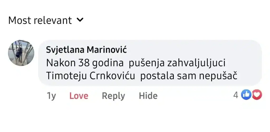 Timoteo Crnković performing rapid mental reset technique.